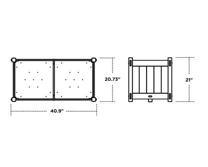 POLYWOOD Vineyard Large Rectangle Double Planter Box dimensions