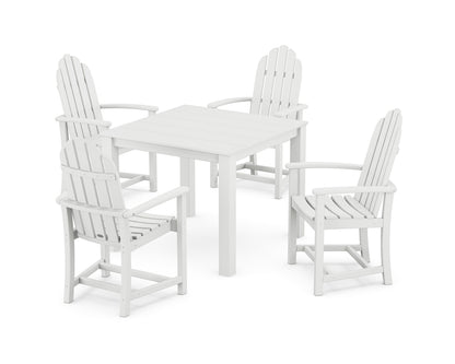 POLYWOOD Classic Adirondack 5-Piece Parsons Dining Set in White