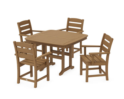 POLYWOOD Lakeside 5-Piece Dining Set with Trestle Legs - 44" Table in Natural
