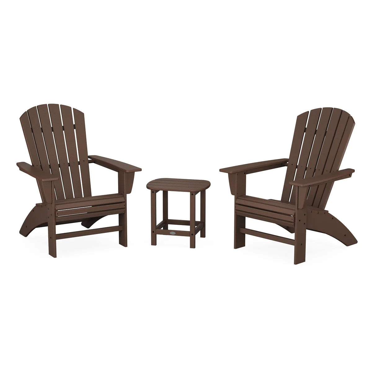 Polywood Nautical 3-Piece Curveback Adirondack Set