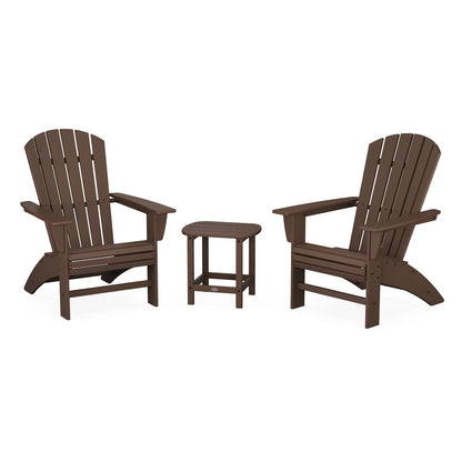 Polywood Nautical 3-Piece Curveback Adirondack Set