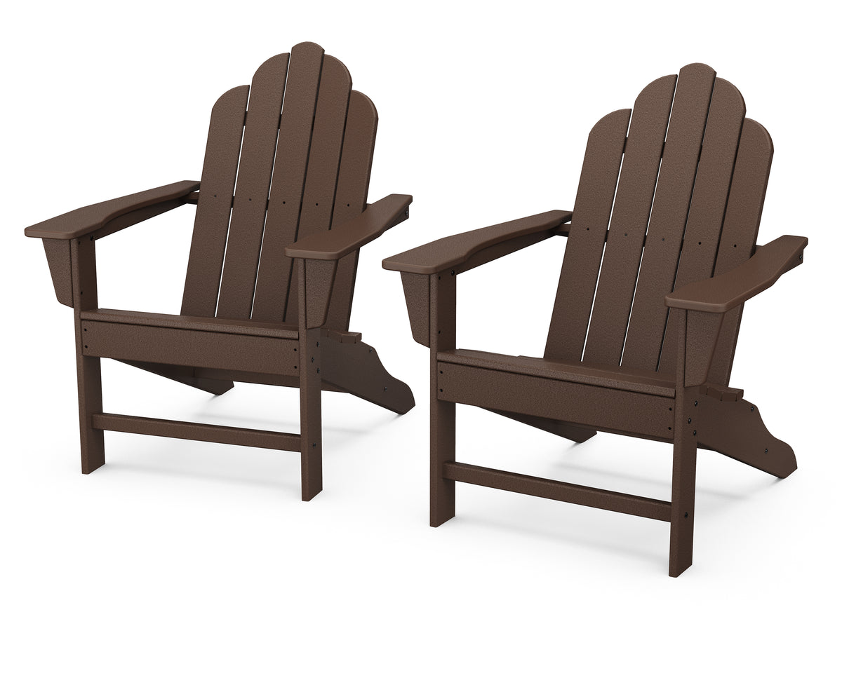 POLYWOOD Long Island Adirondack 2-Piece Set in Mahogany
