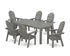 POLYWOOD Vineyard Curveback Adirondack 7-Piece Parsons Dining Set in Slate Grey