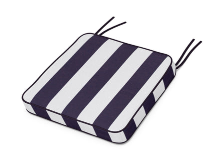 POLYWOOD Chinoiserie Side Chair Seat Cushion in Cabana Stripe Navy