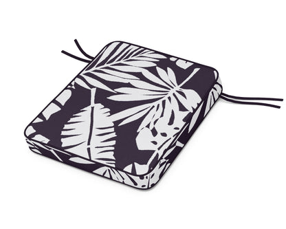 POLYWOOD Chinoiserie Rocker Seat Cushion in Leaf Navy
