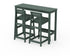 POLYWOOD Modern Studio Plaza Lowback Bar Chair 3-Piece Balcony Set in Green