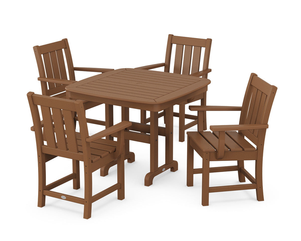 POLYWOOD Oxford 5-Piece Dining Set in Teak