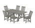 POLYWOOD Vineyard 7-Piece Rustic Farmhouse Dining Set in Slate Grey