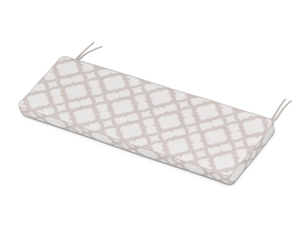 POLYWOOD Chinoiserie 60" Bench Seat Cushion in Trellis Dune Burlap