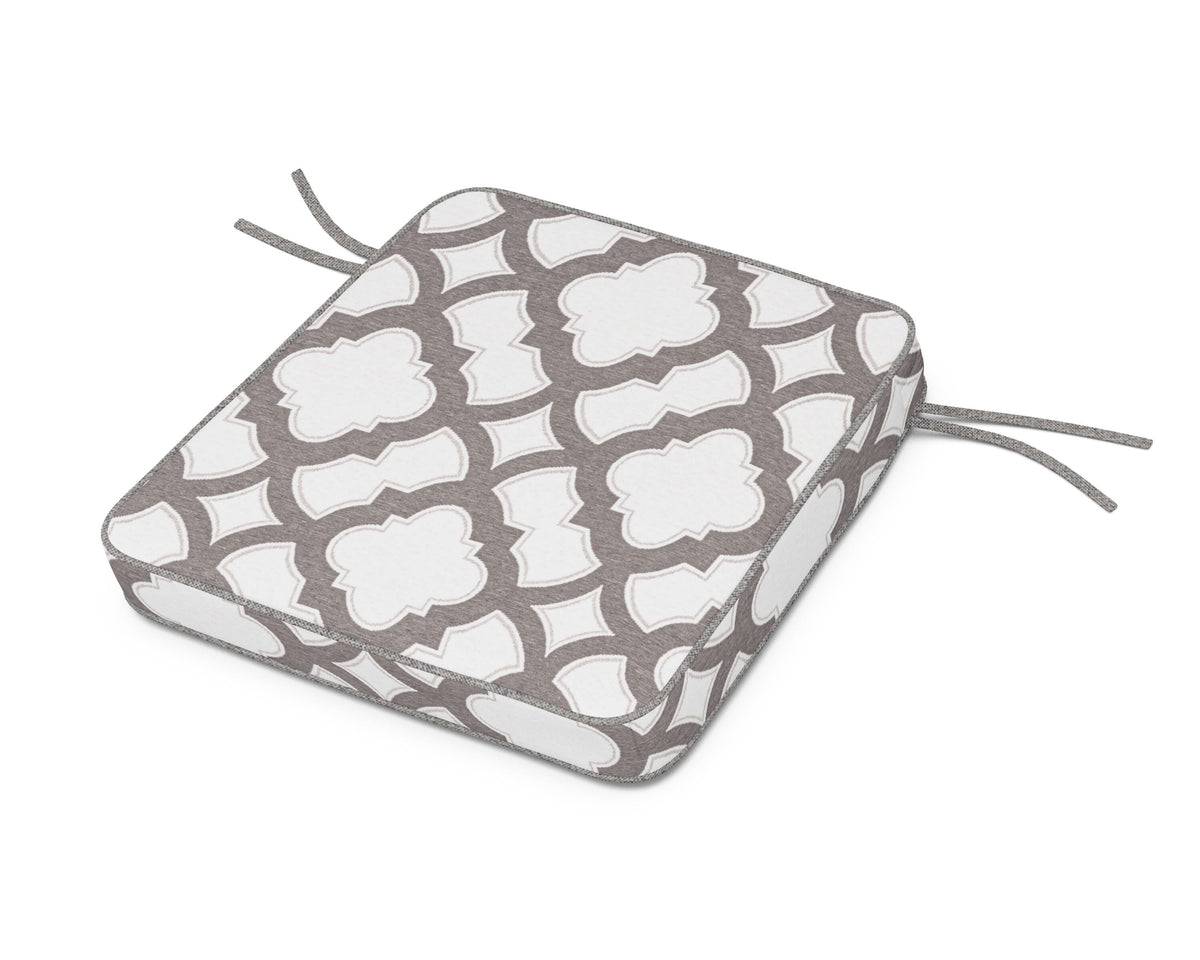 POLYWOOD Acadia Dining Arm Seat Cushion in Trellis Grey Mist