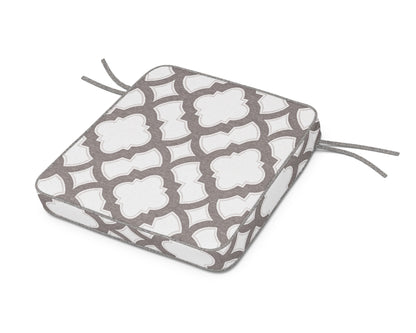POLYWOOD Acadia Dining Arm Seat Cushion in Trellis Grey Mist