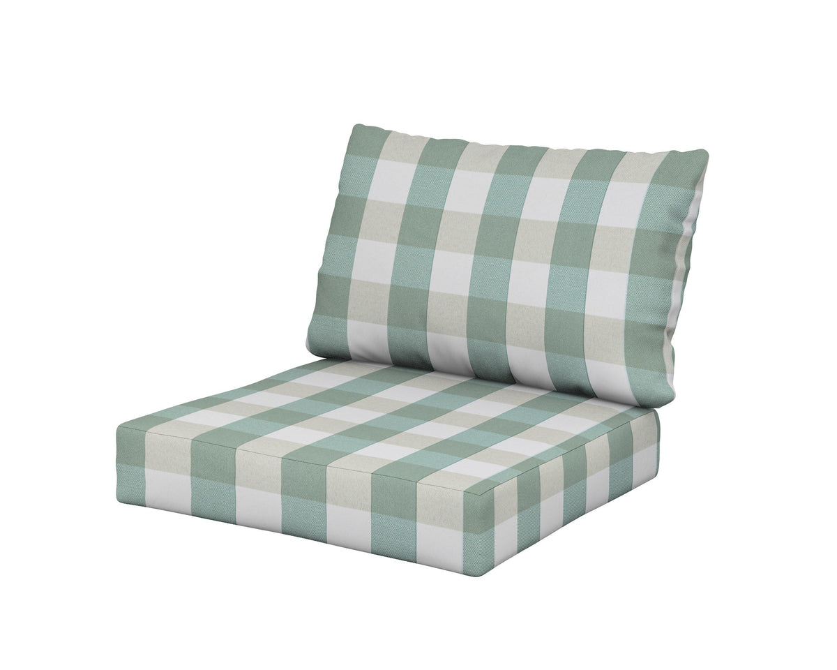 POLYWOOD Modular Cushion in Buffalo Plaid Glacier Spa
