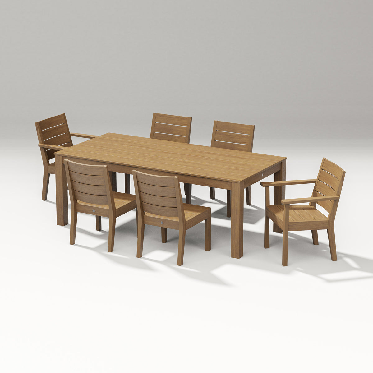 POLYWOOD Latitude 7-Piece Dining Set - 84" Table in Natural