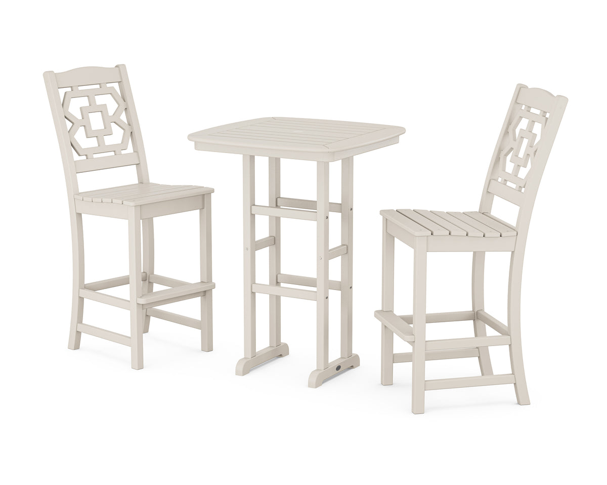 POLYWOOD Chinoiserie 3-Piece Bar Set in Sand