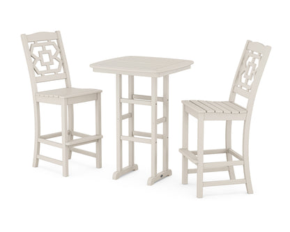 POLYWOOD Chinoiserie 3-Piece Bar Set in Sand