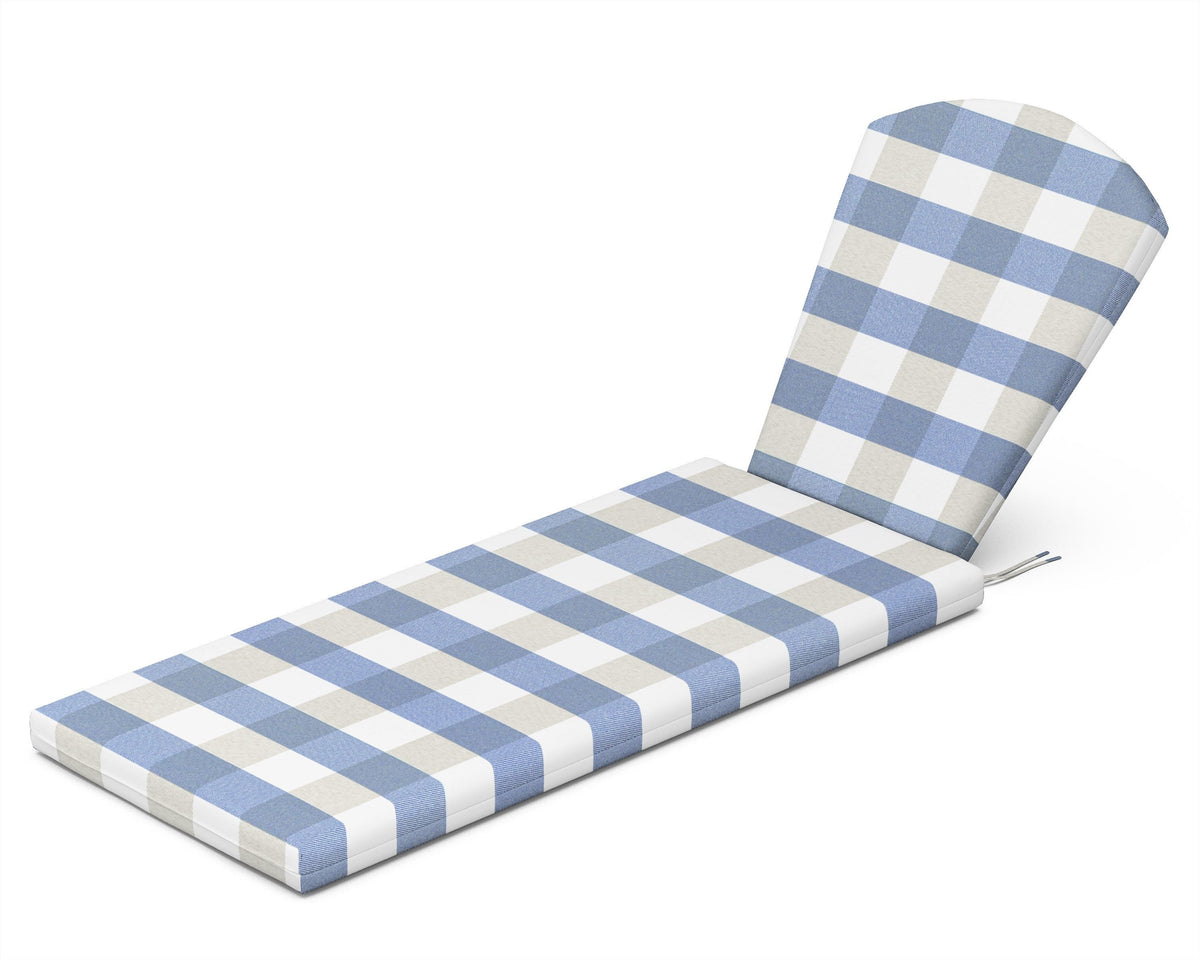 POLYWOOD Chaise Cushion in Buffalo Plaid Sky Blue