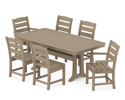 POLYWOOD Lakeside 7-Piece Dining Set with Trestle Legs in Vintage Sahara