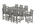 POLYWOOD Captain 9-Piece Bar Set with Trestle Legs in Slate Grey