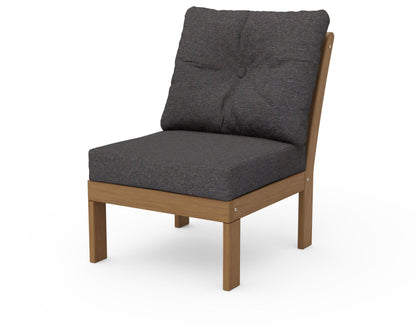 POLYWOOD Vineyard Modular Armless Chair in Natural / Ash Charcoal