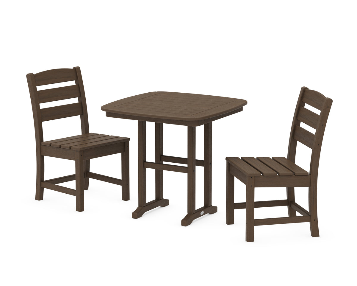 POLYWOOD Lakeside Side Chair 3-Piece Dining Set in Kona