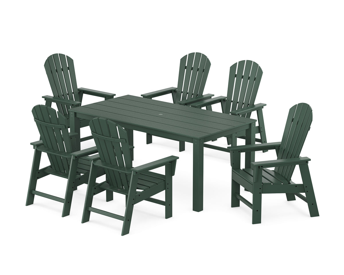 POLYWOOD South Beach 7-Piece Parsons Dining Set in Green