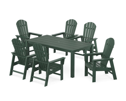 POLYWOOD South Beach 7-Piece Parsons Dining Set in Green