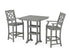 POLYWOOD Chinoiserie 3-Piece Farmhouse Bar Set with Trestle Legs in Slate Grey