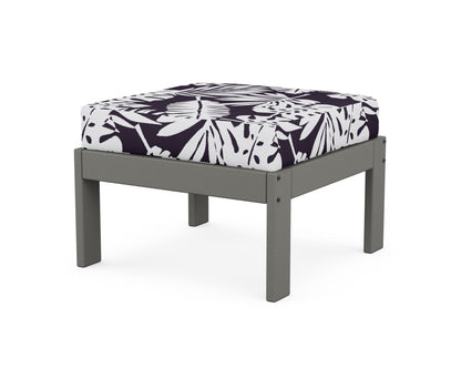 POLYWOOD Vineyard Modular Ottoman in Slate Grey / Leaf Navy