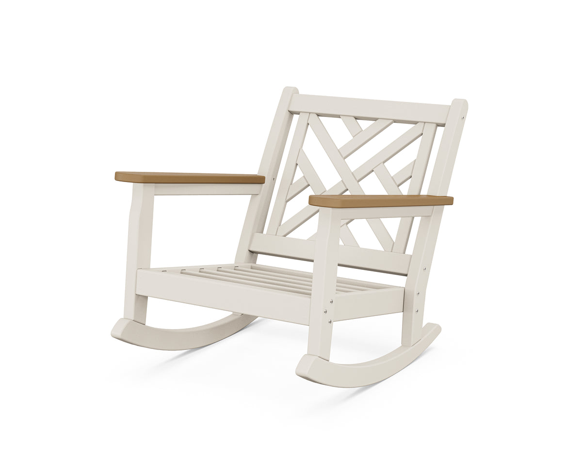 POLYWOOD Chippendale Deep Seating Rocking Chair Frame in Sand / Natural