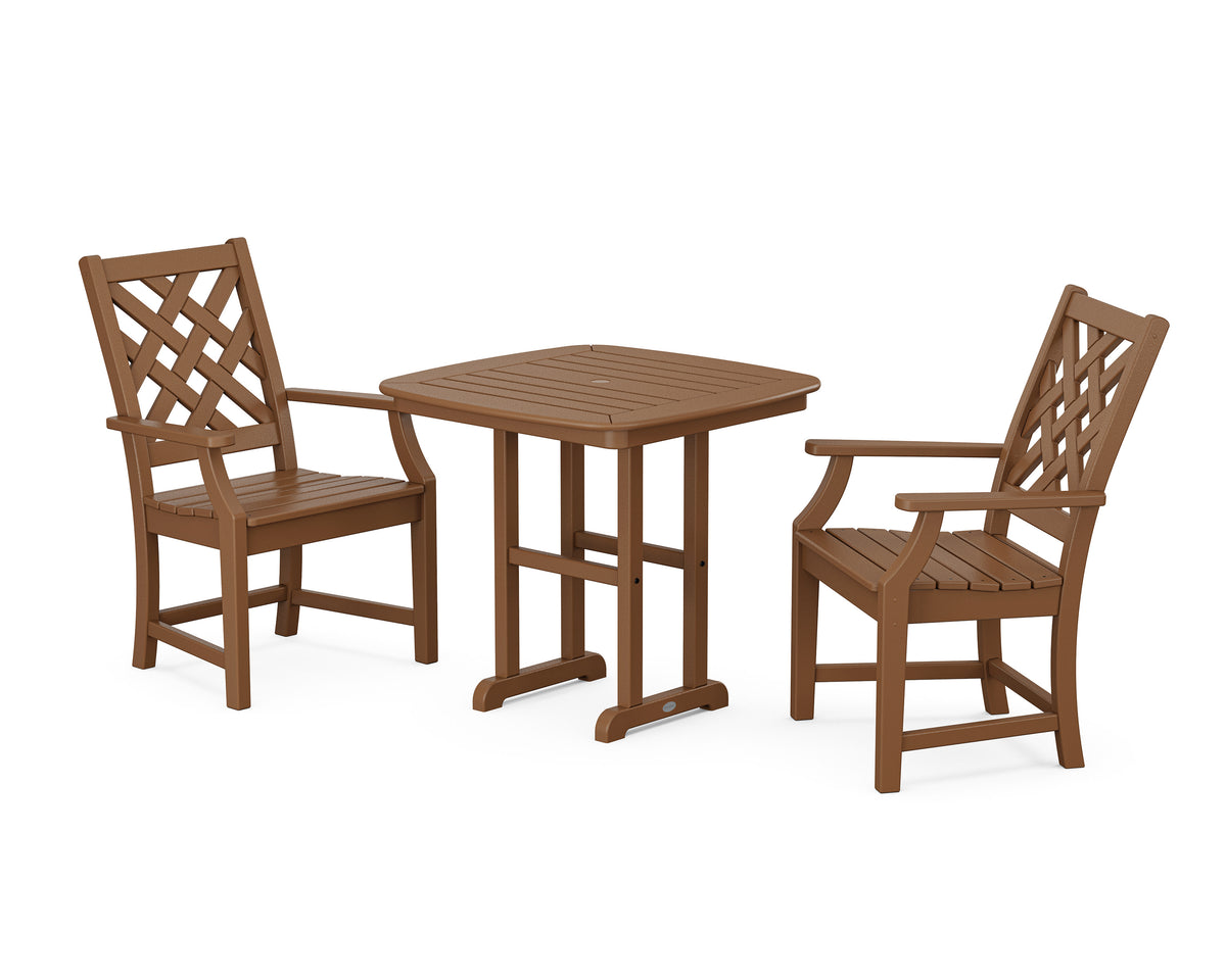 POLYWOOD Wovendale 3-Piece Dining Set in Teak