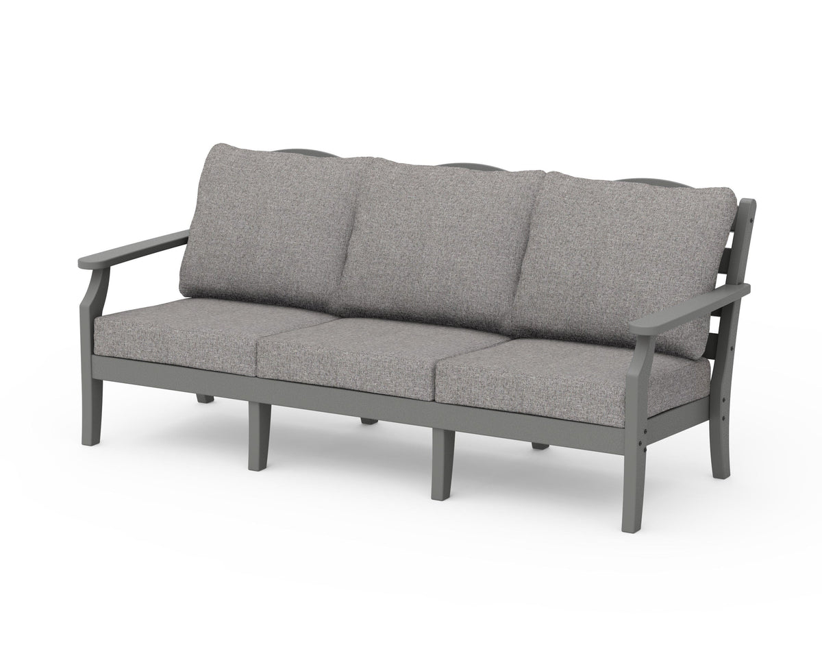 POLYWOOD Savannah Deep Seating Sofa in Slate Grey / Grey Mist