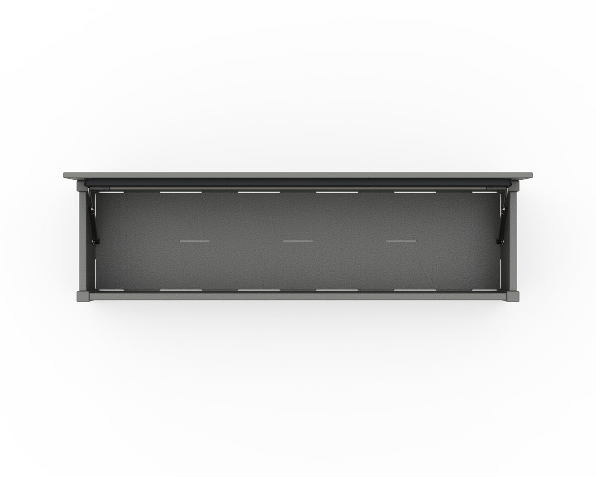 Second additional angle of the POLYWOOD Vineyard 60" Storage Bench in Slate Grey