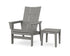 POLYWOOD Modern Grand Upright Adirondack Chair with Side Table in Slate Grey