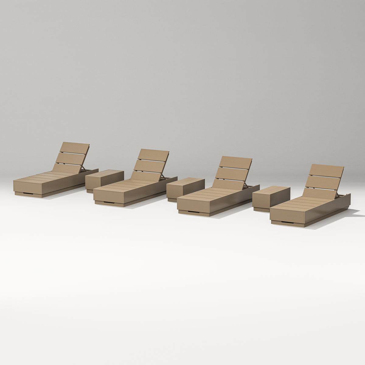 POLYWOOD PW Designer Series Elevate 7-Piece Chaise Lounge Set in Vintage Sahara