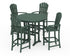 POLYWOOD Palm Coast 5-Piece Round Bar Set in Green