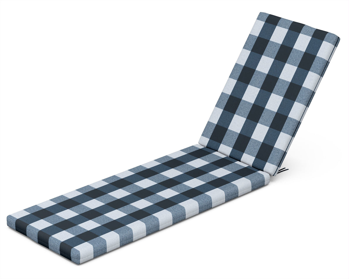 POLYWOOD Chaise Cushion in Buffalo Plaid Marine Indigo