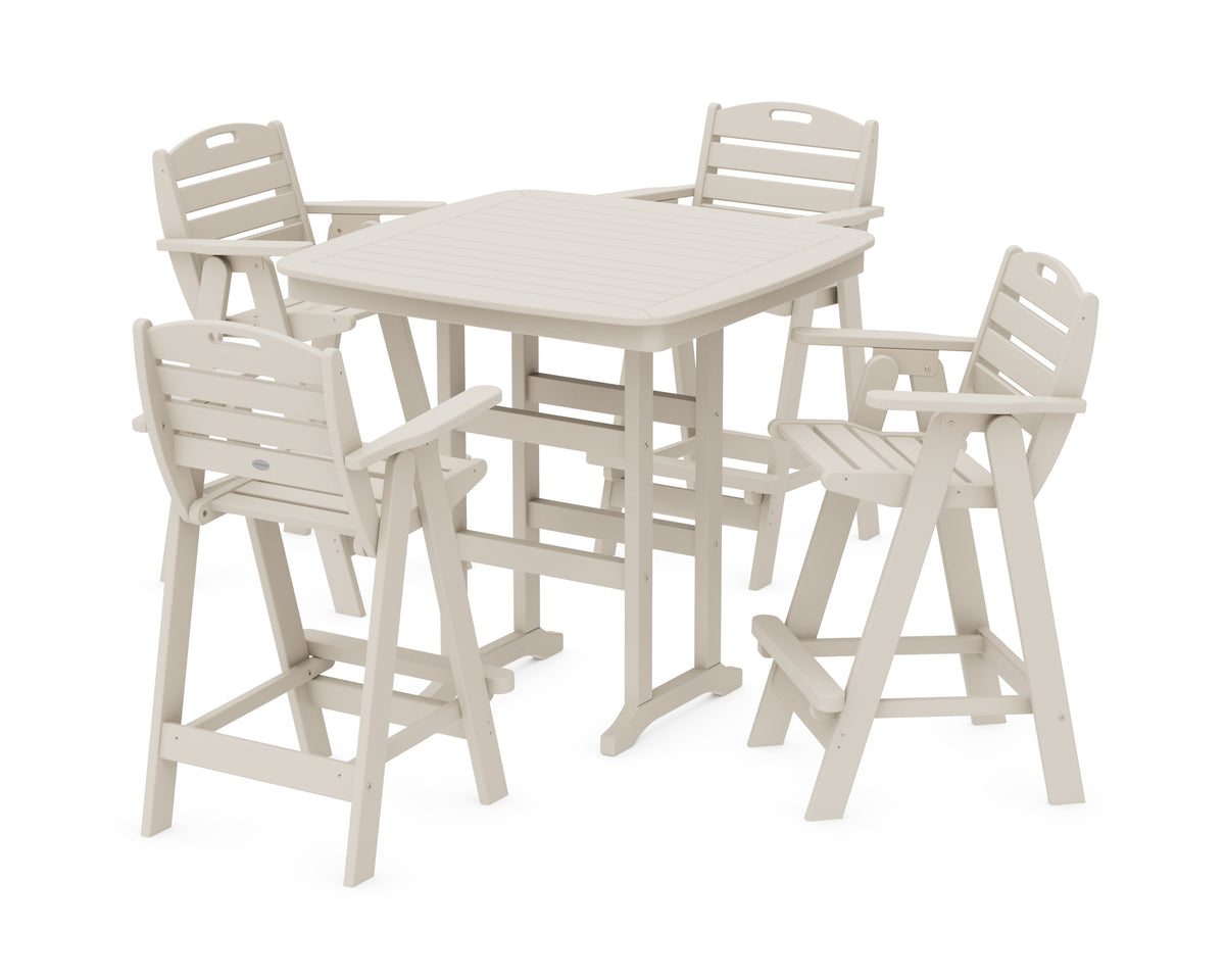 POLYWOOD Nautical 5-Piece Bar Set in Sand