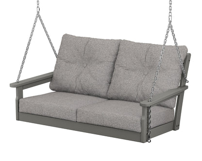 POLYWOOD Vineyard Deep Seating Swing in Slate Grey / Grey Mist
