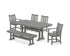 POLYWOOD Traditional Garden 6-Piece Dining Set with Trestle Legs in Slate Grey