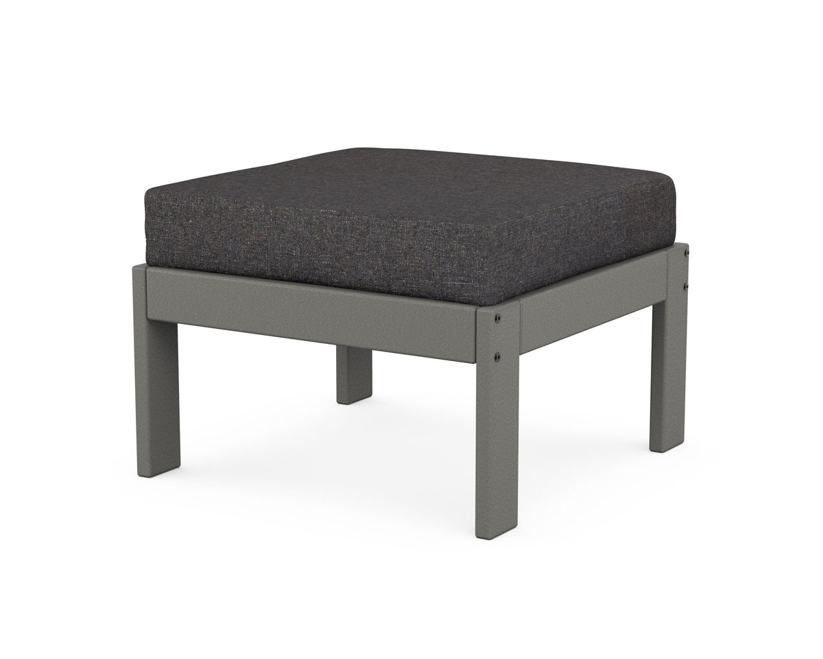 POLYWOOD Vineyard Modular Ottoman in Slate Grey / Ash Charcoal