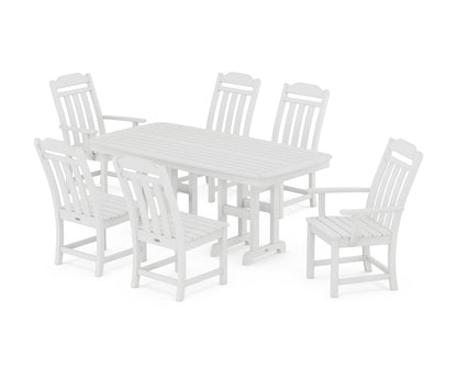 POLYWOOD Cottage 7-Piece Dining Set in White