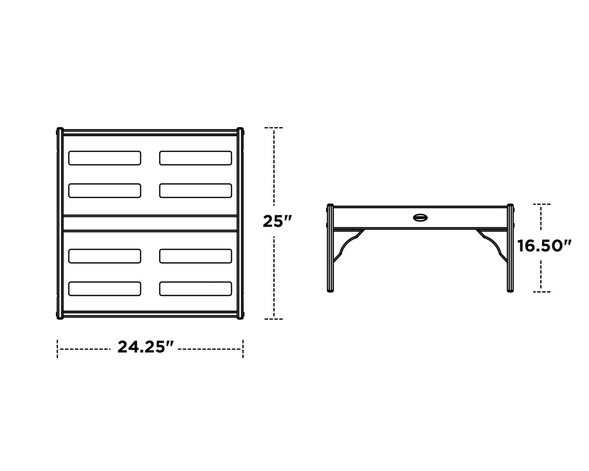 POLYWOOD Vineyard Deep Seating Ottoman dimensions