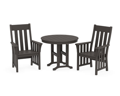 POLYWOOD Acadia 3-Piece Farmhouse Dining Set in Vintage Coffee
