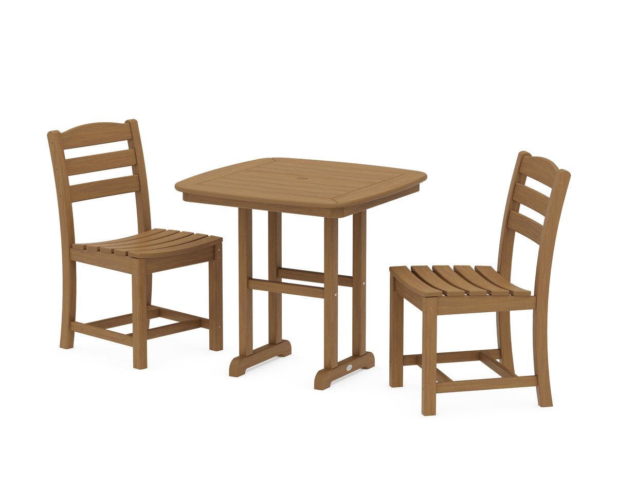 POLYWOOD La Casa Café Side Chair 3-Piece Dining Set in Natural