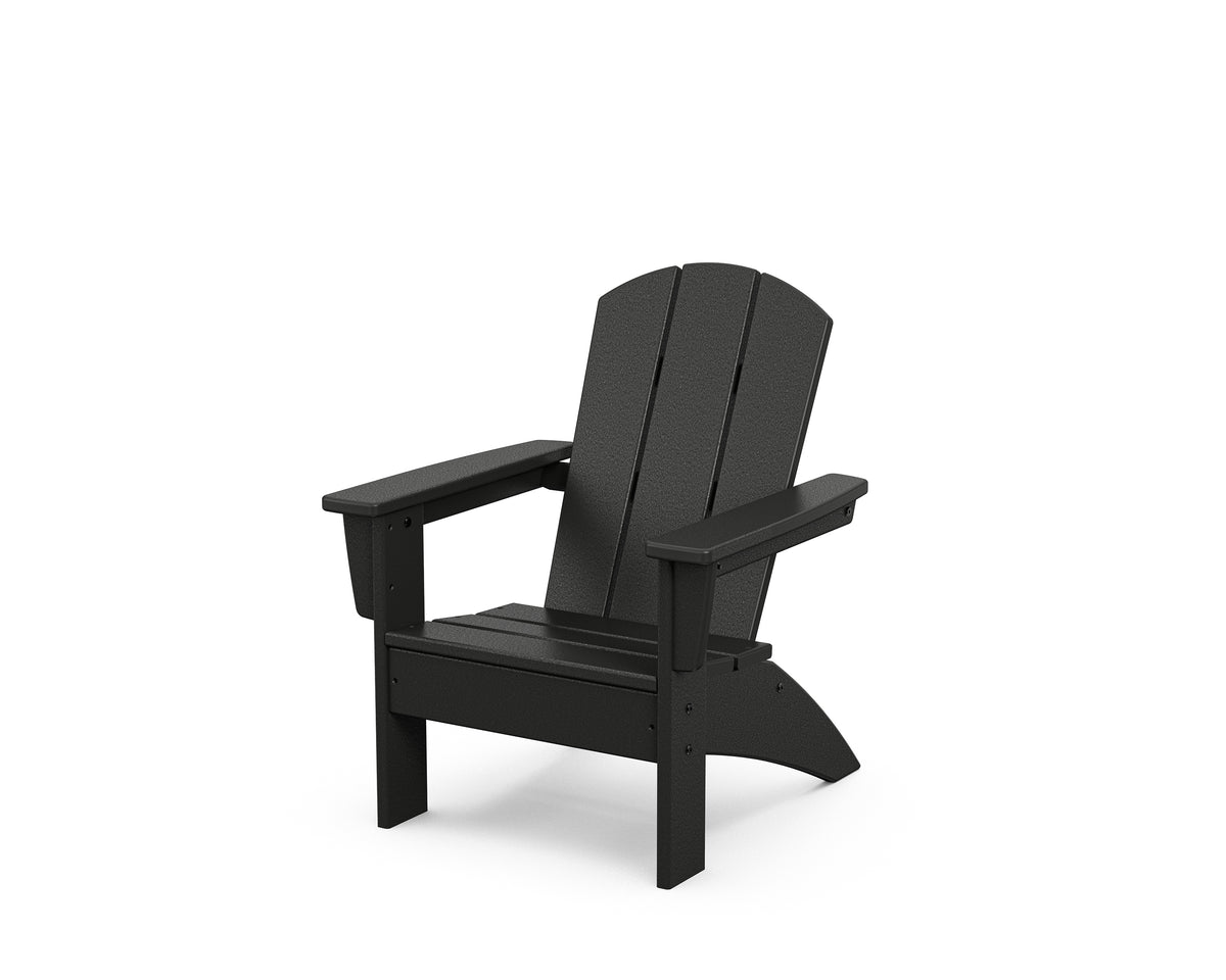 POLYWOOD Kids Nautical Adirondack Chair in Black