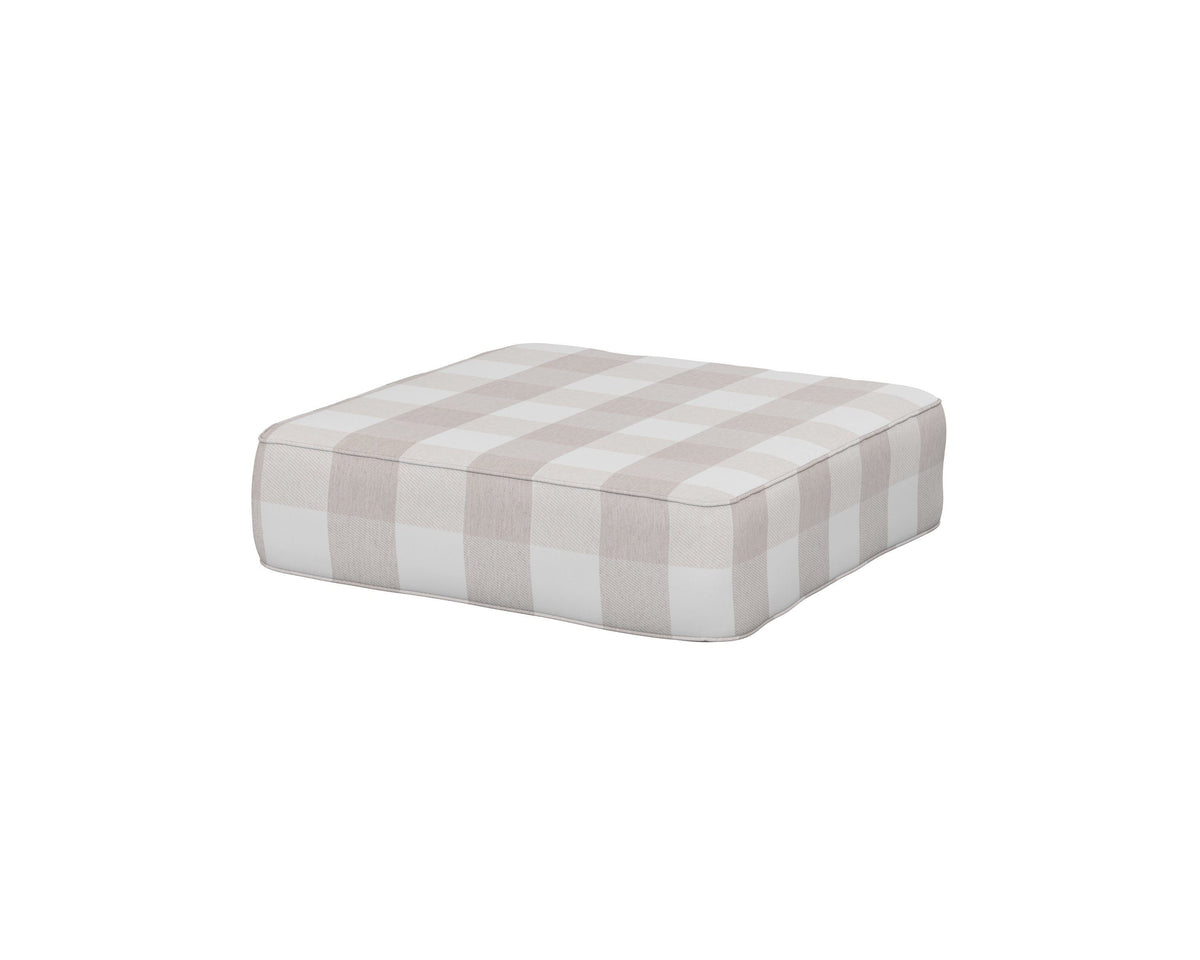 POLYWOOD Ateeva 4000 Ottoman Cushion in Buffalo Plaid Dune Burlap