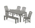 POLYWOOD Cottage 6-Piece Parsons Dining Set with Bench in Slate Grey