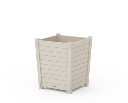 POLYWOOD Nautical Large Tapered Square Short Planter Box in Sand