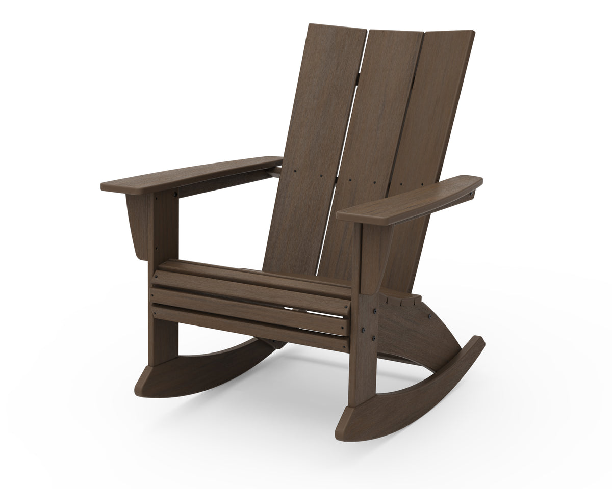 POLYWOOD Modern Curveback Adirondack Rocking Chair in Kona