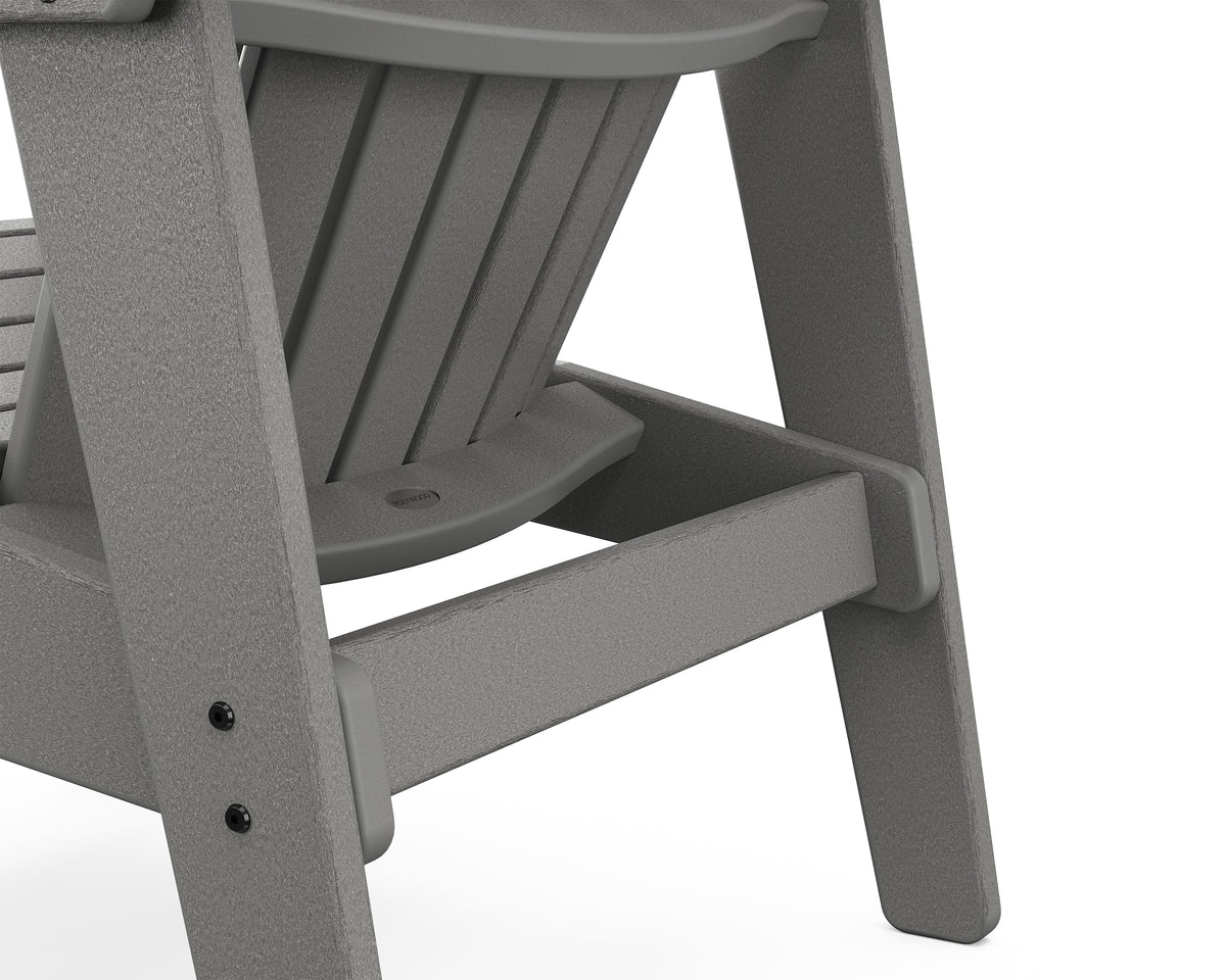 Angled view of the POLYWOOD Nautical Grand Upright Adirondack Chair in Slate Grey (2)